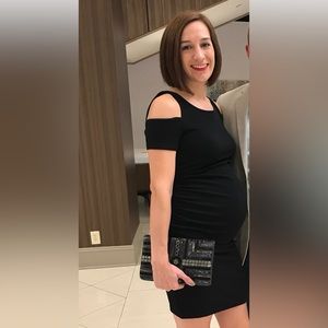 Motherhood Black Cold Shoulder Dress